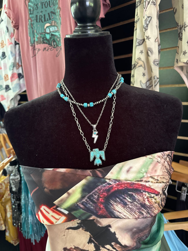 Multi Layered with Thunderbird Necklace