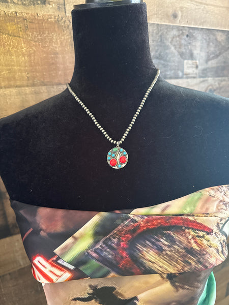 Western Cherry Stone Pearl Necklace