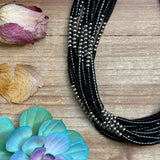 16” Black Onyx Necklace – Sterling Silver Pearls