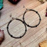 Black Onyx Hoop Earrings – Sterling Silver