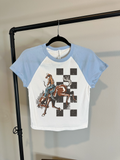 Checkered Cowboy Baby Tee