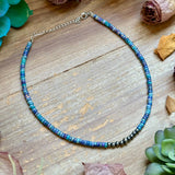 Sterling Silver Pearls choker and Purple Dolomite Heishi