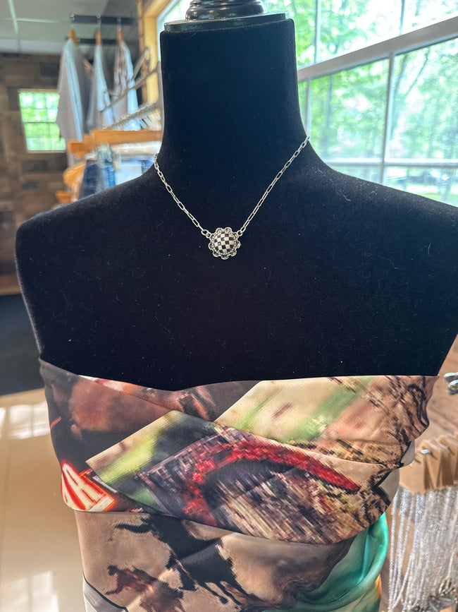 Checker Circle Necklace