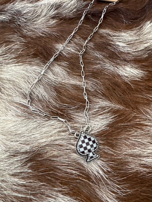 Checker Spade Necklace