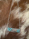 Floral Western Bar Necklace