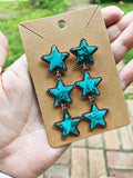 Triple Star Stone Stud Earrings