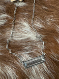 Arena Nights Tooled Bar Necklace - Silver