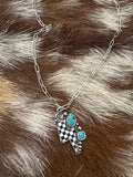 Checkered Lightning Bolt Necklace