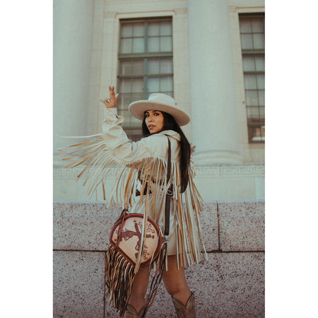 Bloomin' Steer Hand-Tooled Leather Bag