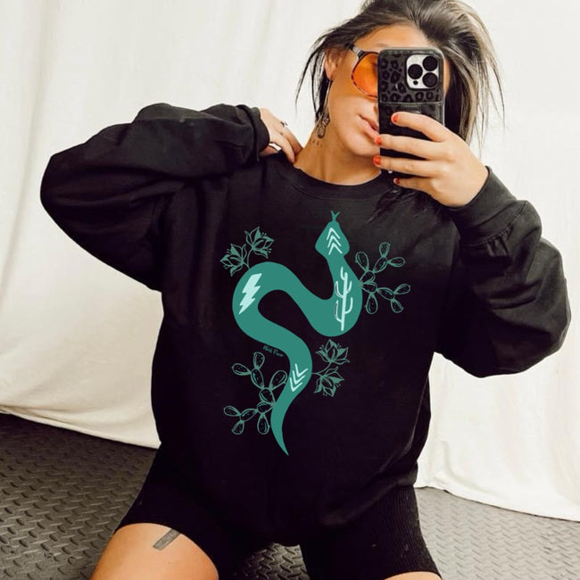 Turquoise Snake Tee/Sweatshirt