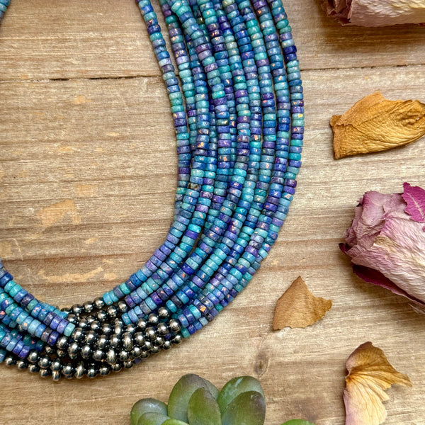 Sterling Silver Pearls choker and Purple Dolomite Heishi