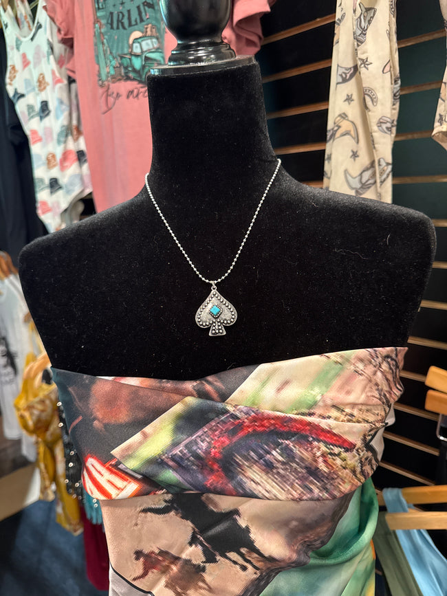 Spade Turquoise Stone Necklace