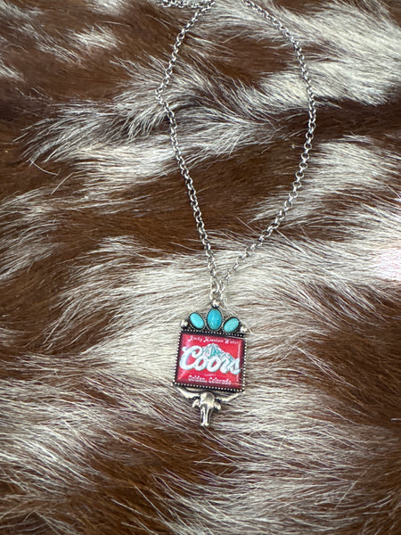 Bull Skull w/ Stone Necklace