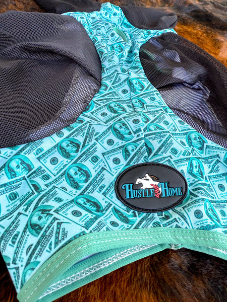 Dash for Cash (Turquoise ) Fly Mask