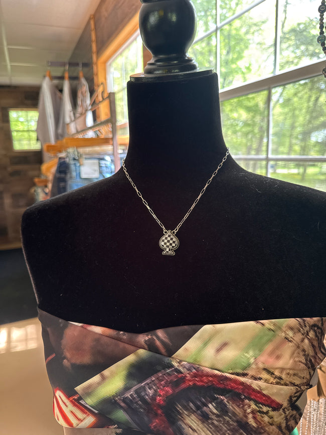 Checker Spade Necklace
