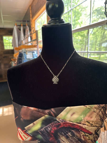 Checker Spade Necklace