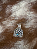 Checker Spade Cattle Tag Necklace