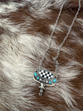 Bull Skull w/ Stone Necklace
