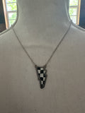 Punchy Checker Bolt Necklace