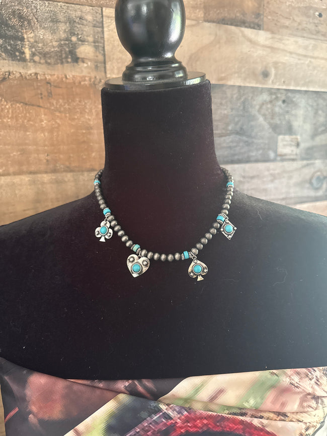 Western Gambler Charm Necklace