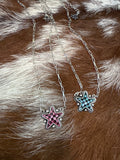 Checkered Star Necklace - 3 COLORS