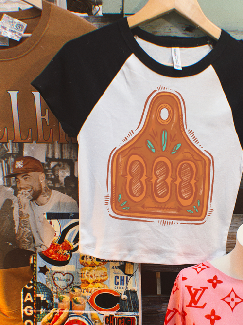 Triple 0 Raglan cropped baby tee