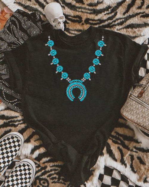 Squash Blossom Turquoise Graphic Top ~ Multiple Styles