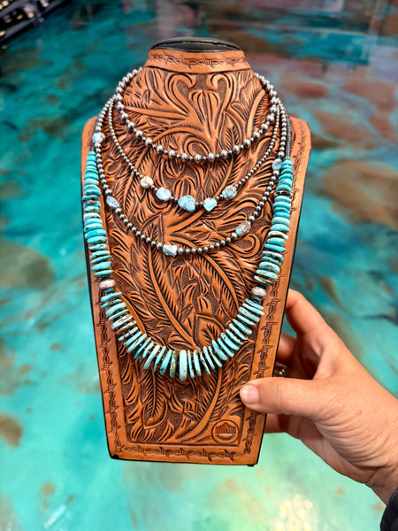 Larimar & Turquoise Stack – 3 Piece Layered Necklace Set