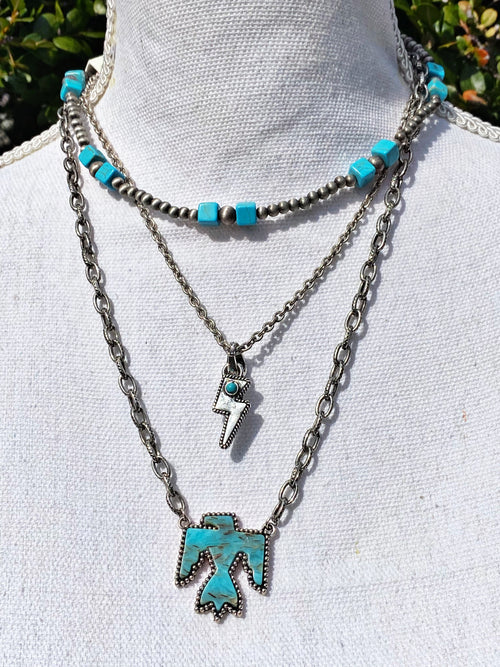 Multi Layered with Thunderbird Necklace