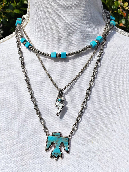 RESTOCK Multi Layered with Thunderbird Necklace