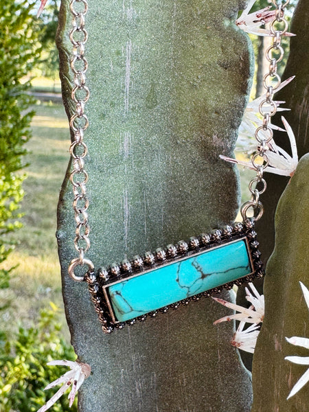 Checkered Bolt Turquoise Earrings