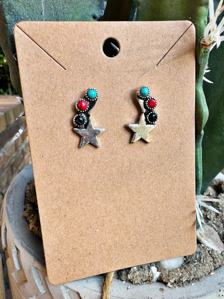 Shooting Star Earrings - Multi