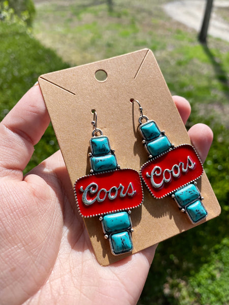 C Beer & Bolt Concho Earrings