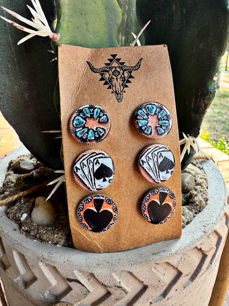 Punchy Spade Trio Earrings Set