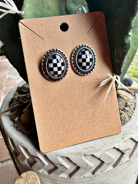 Bolted w/ Stone Earrings