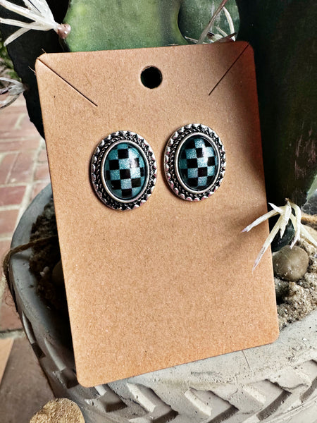 Bolted w/ Stone Earrings