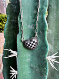 Checkered Heart Necklace