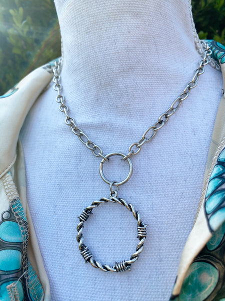 Round Up Barbed Wire Necklace