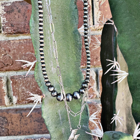 Desert Scene Longhorn Bar Necklace