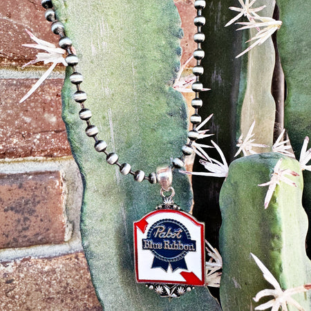 Desert Scene Longhorn Bar Necklace