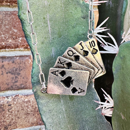 Desert Scene Longhorn Bar Necklace