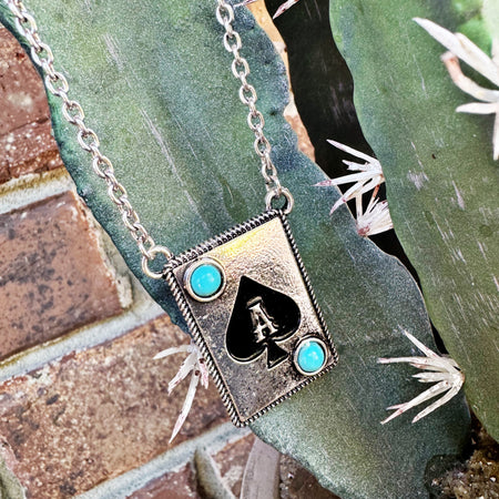 Desert Scene Longhorn Bar Necklace