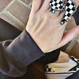 Checker Spade Ring