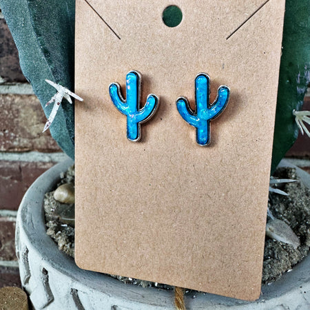 Turquoise Bow Hoop Style Earrings