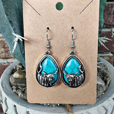 Turquoise Bow Earrings