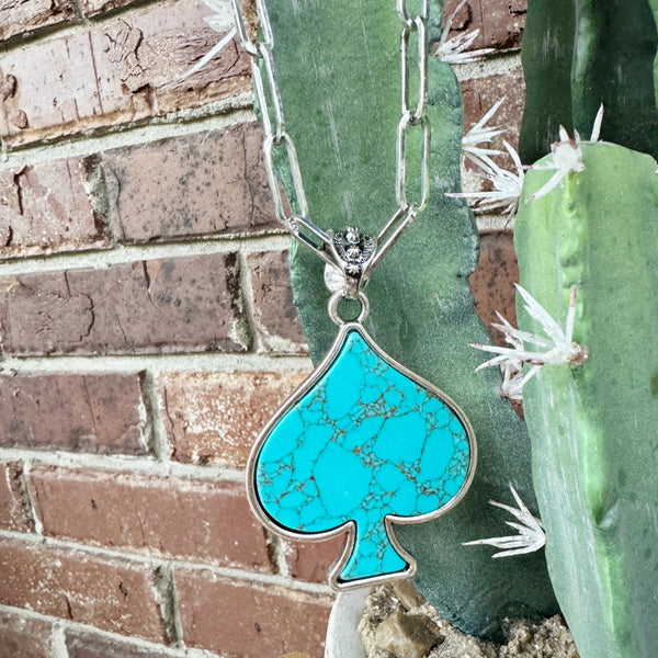 Large Turquoise Spade Necklace Set