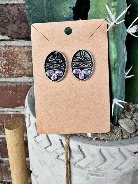 Rhinestone Howdy Earrings