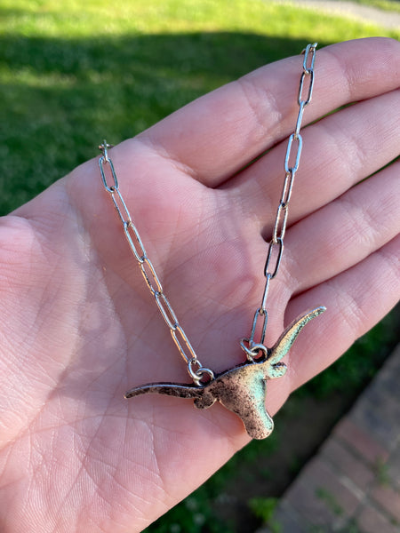 Western Longhorn Pendant Necklace