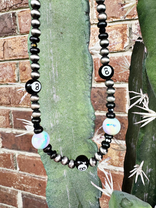 Western 8 Ball Beaded Necklace