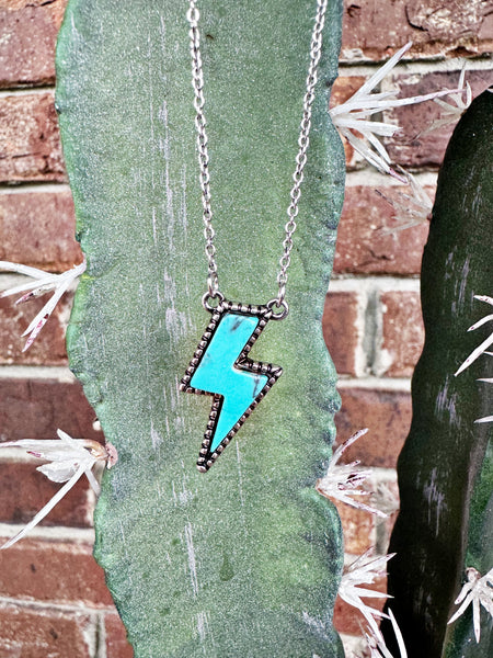 Turquoise Dainty Bolt Necklace